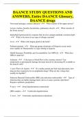 DAANCE STUDY QUESTIONS AND ANSWERS, Entire DAANCE Glossary, DAANCE drugs