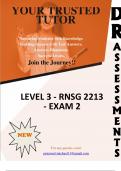 RNSG 2213 LEVEL 3 - EXAM 2 ANSWERS BY DR. A 