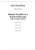 Human Sexuality in a World of Diversity 5th Canadian Edition By Spencer Rathus, Jeffrey  Nevid, Lois Fichner, Rathus Edward, Herold Alex McKay (Test Bank)