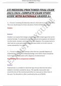 ATI MEDSURG PROCTORED FINAL EXAM 2023/2024 .COMPLETE EXAM STUDY GUIDE WITH RATIONALE GRADED A+