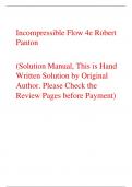 Incompressible Flow 4th Edition By Robert Panton (Solution Manual)