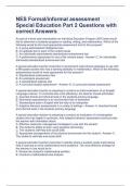 NES Formal/informal assessment Special Education Part 2 Questions with correct Answers