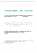 NASM CES FINAL EXAM 2023/2024