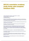 SCCJA cumulative academy  study Guide with Complete  Solutions 2023 