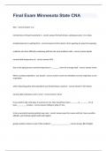 Final Exam Minnesota State CNA 2023 with 100% correct answers