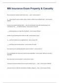 MN Insurance Exam Property & Casualty 2023 with 100% correct answers