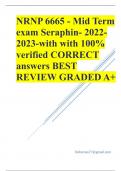 NRNP 6665 - Mid Term exam Seraphin- 2022-2023-with with 100% verified CORRECT answers BEST REVIEW