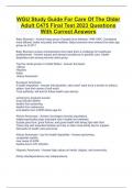 WGU Study Guide For Care Of The Older Adult C475 Final Test 2023 Questions With Correct Answers