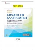 Test bank for Advanced Assessment Interpreting Findings and Formulating Differential Diagnoses 5 ED by LGoolsby, Mary Jo & Grubbs-|COMPLETE & ELABORATED|