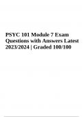 PSYC 101 General Psychology: Module 3 Questions With Correct Answers 2023/2024 | Latest Scored 100%, PSYC 101 General psychology: Module 10 Exam, PSYC 101 Module 7 Exam Questions with Answers Latest 2023/2024 and PSYC 101 Final Exam Questions With Answers