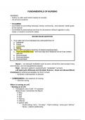 Fundamental of nursing - classs notes