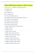 WGU C859 Python Syntax- 100% Correct