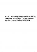 WGU C165 Integrated Physical Sciences Final Practice Questions With Answers | Latest 2023/2024 (Graded A+), WGU C165 Objective Assessment, WGU C165: Pre-Assessment Questions With Answers | Graded A+ 2023/2024 | WGU C165 Exam Questions and Answers & WGU C1