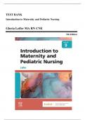 Test Bank - Introduction to Maternity and Pediatric Nursing, 9th Edition (Leifer, 2023), Chapter 1-34 | All Chapters