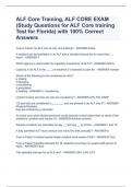 ALF Core Training, ALF CORE EXAM (Study Questions for ALF Core training Test for Florida) with 100% Correct Answers 