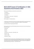 MLS ASCP board of Certification Questions And Answers 2023