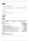 Aqa A-level Law 7162/1 May2023 Question Paper