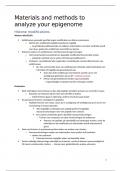 Samenvatting materials and methods to analyse your epigenome