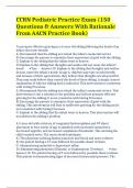 CCRN Pediatric Practice Exam (150 Questions & Answers With Rationale From AACN Practice Book)