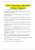 ANCC Questions and 100% Correct Answers