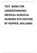 TEST BANK FOR UNDERSTANDING MEDICAL-SURGICAL NURSING 6TH EDITION BY HOPPER ,WILLIAMS.