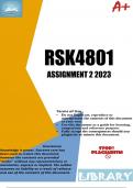 RSK4801 Assignment 2 (COMPLETE ANSWERS) 2024 - DUE 12 July 2024