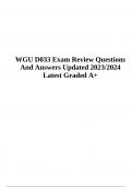 WGU D033 Final Exam Questions And Answers | Latest Updated 2023/2024 Graded A+