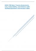 EDCO 790 Quiz: Trauma Assessment, Loss, Vulnerability, and Violence with Verified Questions and Answers 2023.