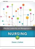 TEST BANK FOR EFFECTIVE LEADERSHIP AND MANAGEMENT IN NURSING 9TH EDITION ELEANOR J.SULLIVAN