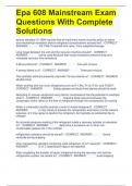 Epa 608 Mainstream Exam Questions With Complete Solutions