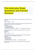 Fire Instructor Exam Questions and Correct Answers