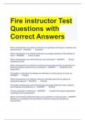 Fire instructor Test Questions with Correct Answers