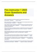 Fire instructor 1 2023 Exam Questions and Answers