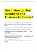 Fire Instructor Test Questions and Answers All Correct 