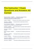 Bundle For Fire Instructor Exam Questions with Complete Solutions