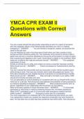 YMCA CPR EXAM II Questions with Correct Answers 