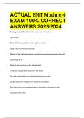 ACTUAL EMT Module 4 EXAM 100% CORRECT ANSWERS 2023/2024 