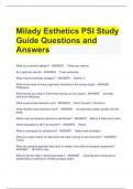 Milady Esthetics PSI Study Guide Questions and Answers 