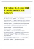 PSI milady Esthetics 2020 Exam Questions and Answers 