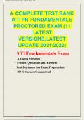 A Completed Test Bank on ATI FUNDAMENTALS PROCTORED EXAMS 11TH EDITION, 2022 FILE-LATEST VERSION/Complete Guide