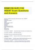 BSMCON NUR 2102 HEENT Exam Questions and Answers