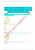 NRNP 6635 MIDTERM EXAM (V1) (100 QUESTIONS AND ANSWERS) WALDEN UNIVERSITY(NEW,2022-2023)