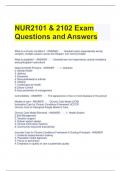 Bundle For NUR2102 Exam Questions and Correct Answers