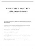 CBSPD Chapter 1 Quiz with 100% correct Answers