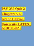 PSY-255 Quiz 2 Chapters 5-6: Grand Canyon University LATEST GUIDE 2023.