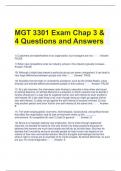 Bundle For MGT 3301 Exam Questions with Complete Solutions