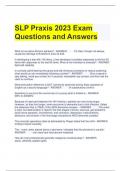 SLP Praxis 2023 Exam Questions and Answers