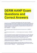 DERM AANP Exam Questions and Correct Answers