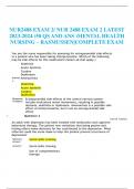 NUR2488 EXAM 2/ NUR 2488EXAM 2 LATEST  2023-2024 (50 QS AND ANS )MENTAL HEALTH  NURSING –RASMUSSEN|COMPLETE EXAM