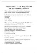 AAHAM CRCS-1 EXAM| 182 QUESTIONS| WITH COMPLETE SOLUTIONS